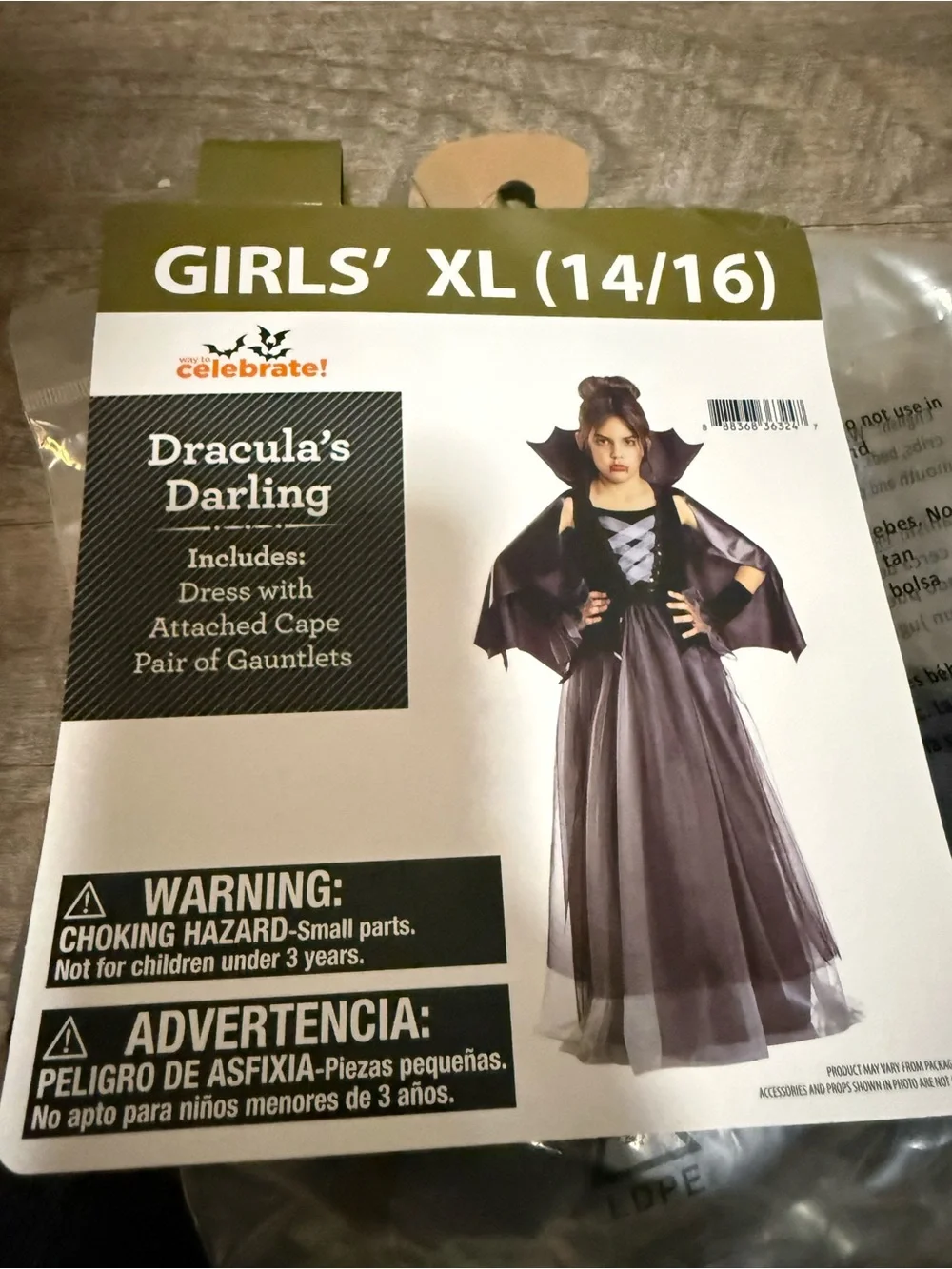 Celebrate! Girls' Dracula's Darling Halloween Costume - Black (Size L, XL)